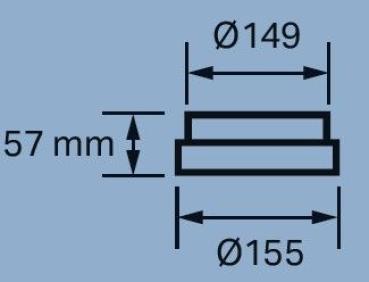 Preview: Aduro  Reduzierung Aussen ø 149 mm / Innen Ø 155 mm schwarz